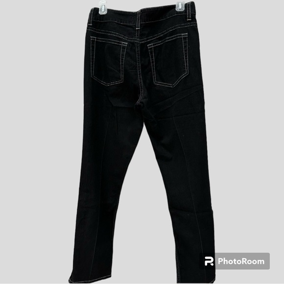 Cache Contour Collection Jeans Black Straight Leg Stretch Pants Size 10 - Picture 4 of 9